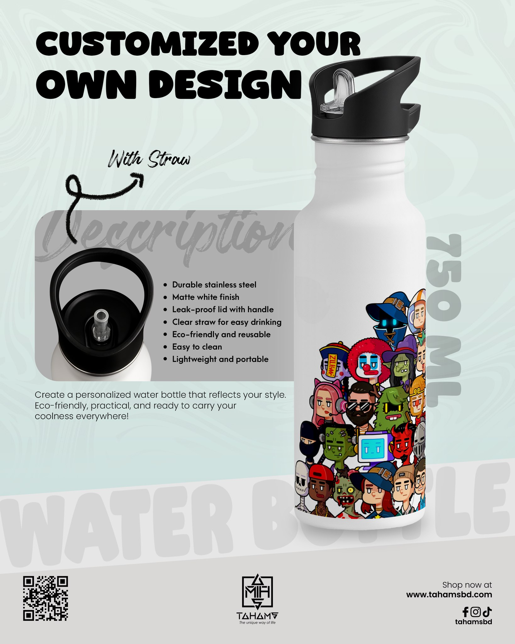 Custom 750ML Water Bottle   - photo 1